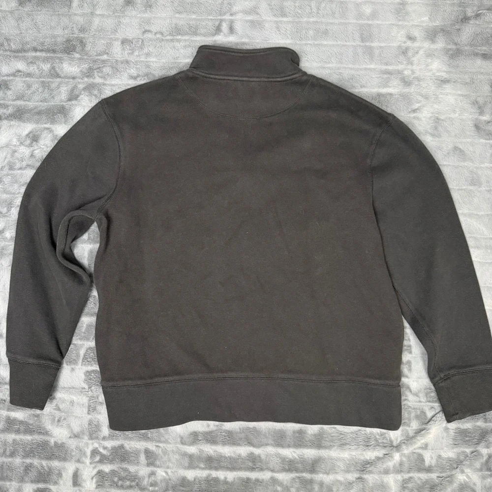 Banana Republic Mens XL Black Quarter Zip Pullover Cotton Blend Sweatshirt 6575